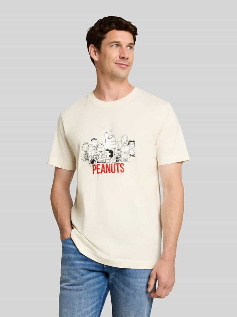 Tom Tailor regular fit t-shirt van puur katoen met peanuts -print