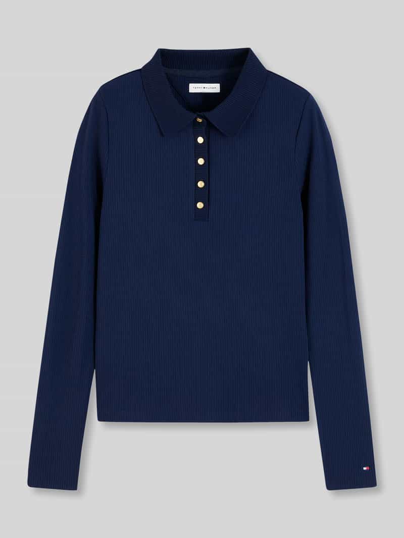 Shirt met lange mouwen met ribstructuur model 'D-POLO-1/1'