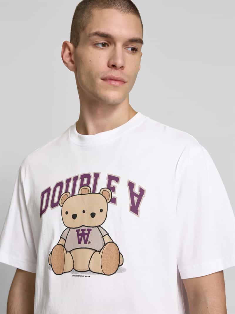 Wood T-shirt met labelprint
