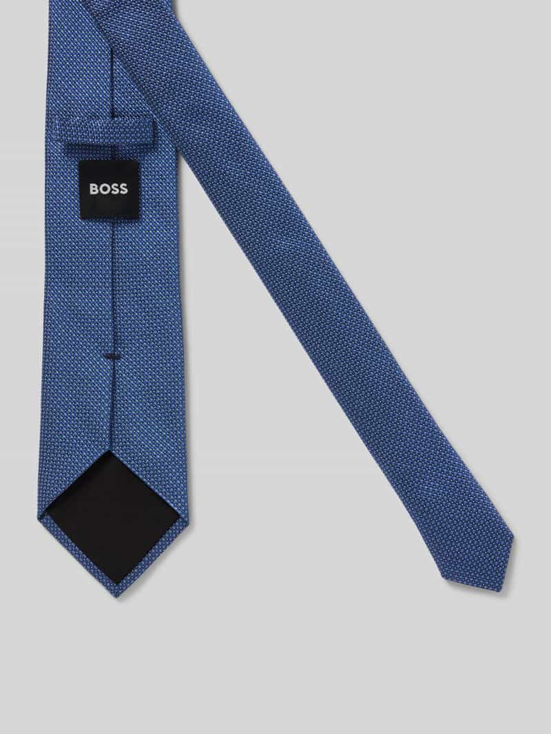 Boss Zijden stropdas met labeldetail