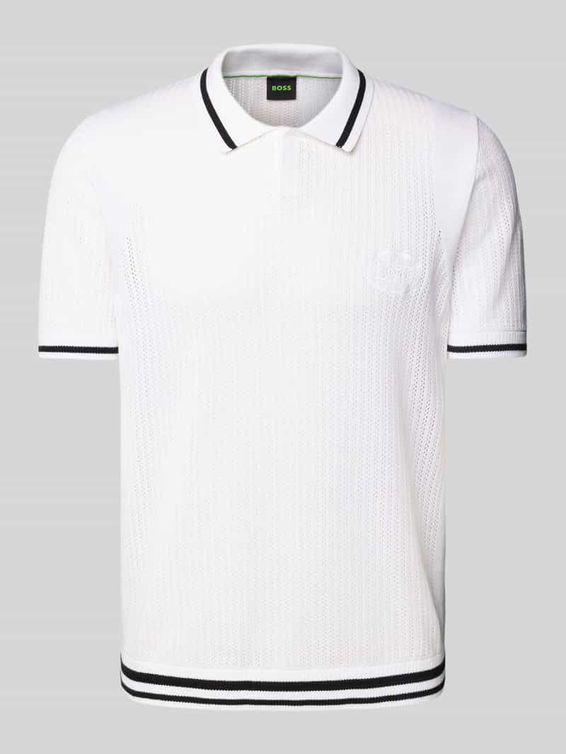 BOSS Green Poloshirt met ribboorden