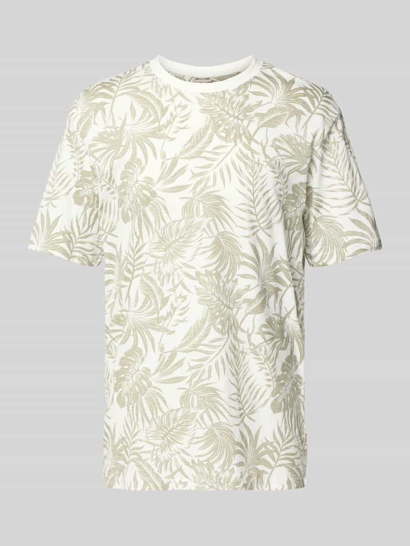 Only & Sons T-shirt met geribde ronde hals model 'PERRY'