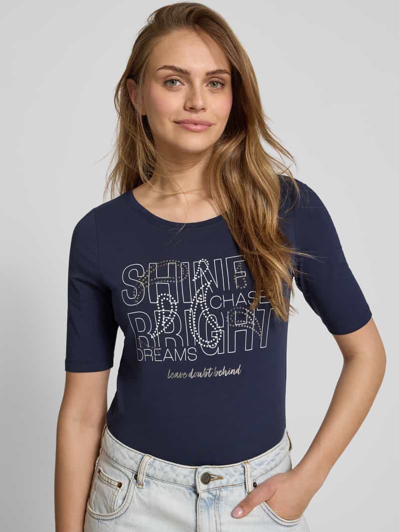 s.Oliver RED LABEL Slim fit T-shirt van katoenmix