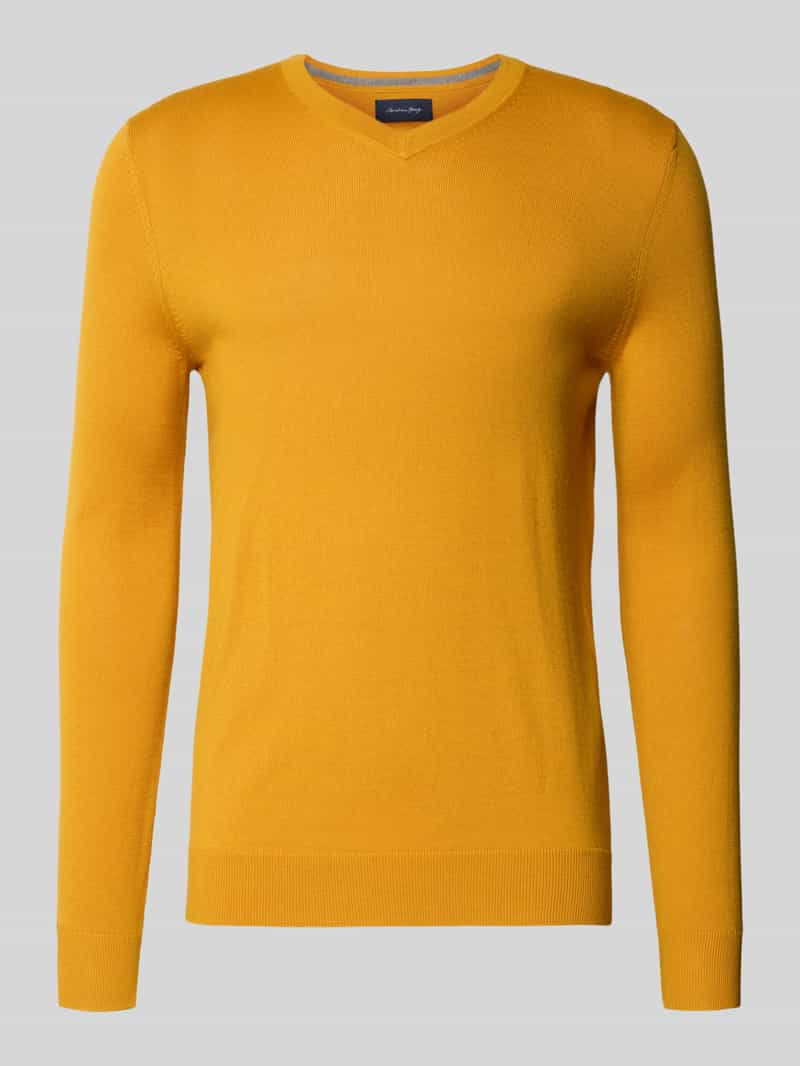 Gebreide pullover van wolmix met V-hals