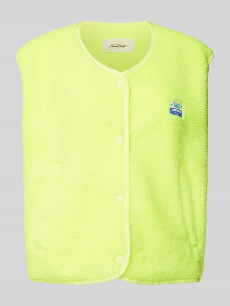 American vintage Gilet van fleece met labelpatch model 'HOKTOWN'
