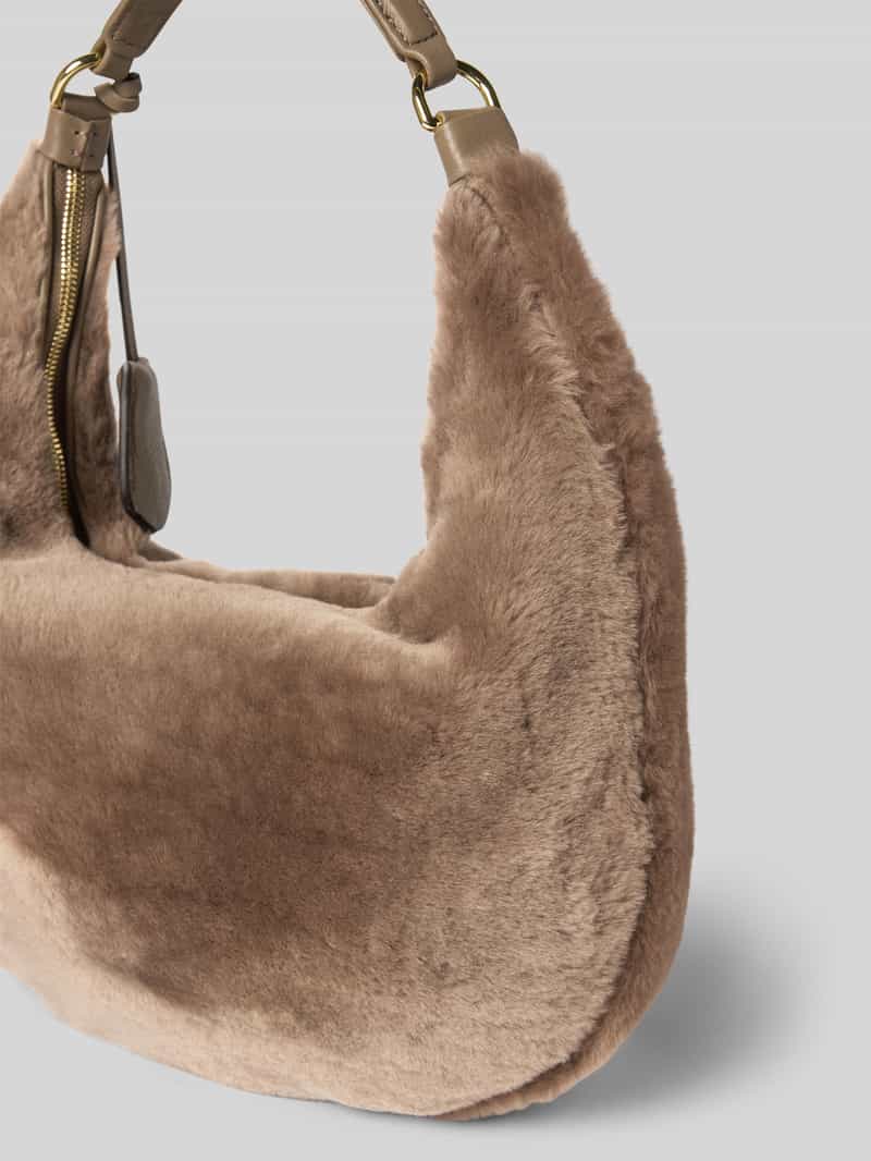 abro Handtas van leer met imitatiebont model 'NANA'