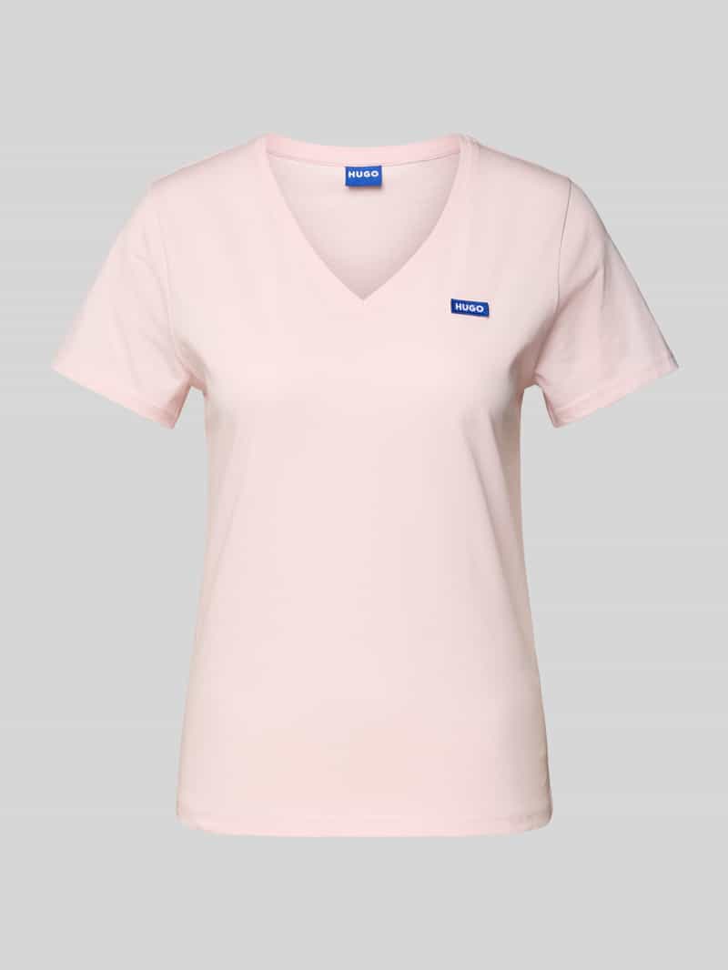 Hugo Blue T-shirt met labeldetail