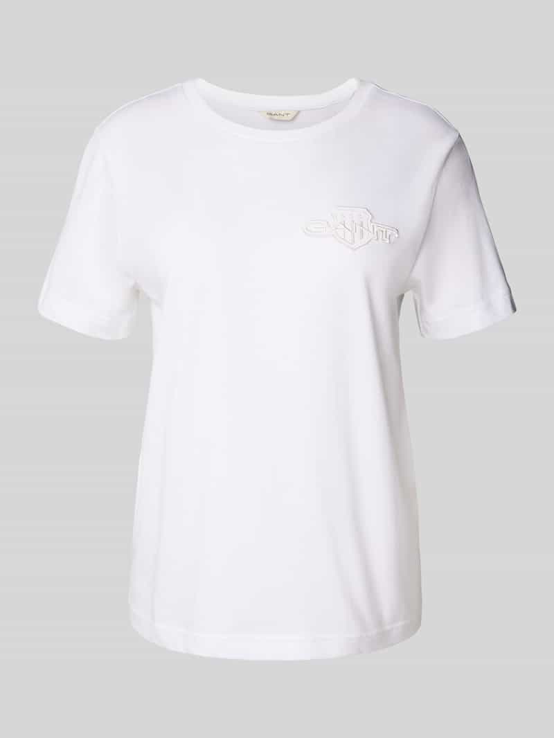Gant Regular fit T-shirt van puur katoen met logopatch