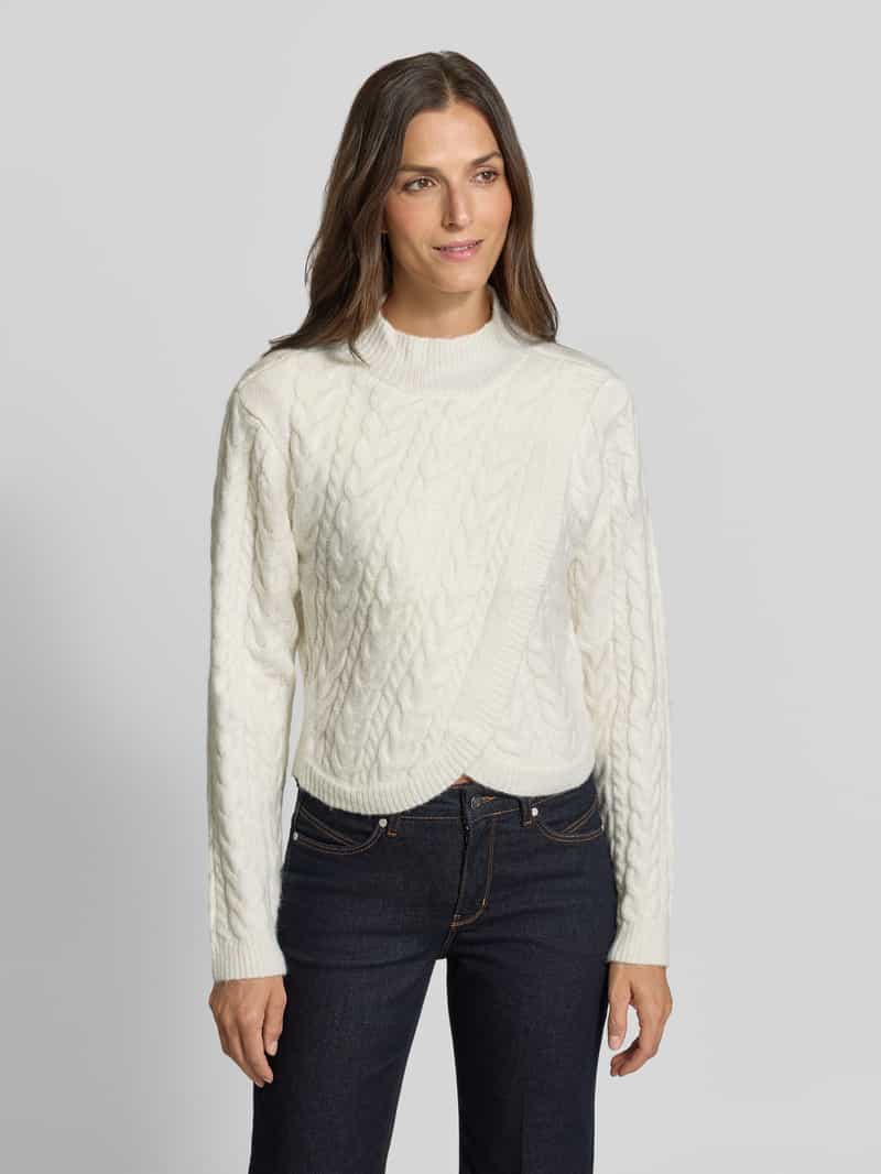 Apricot Gebreide pullover met wol in wikkellook