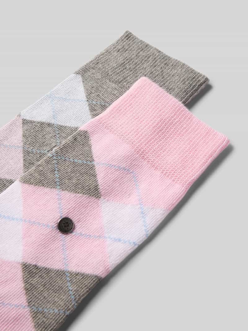 Burlington Sokken met argyle-stitching in een set van 2 paar