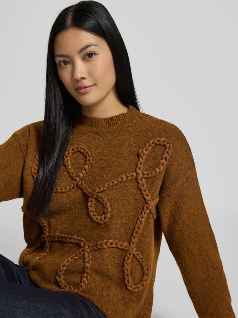 b.Young Oversized gebreide pullover met ribboorden model 'Medi'