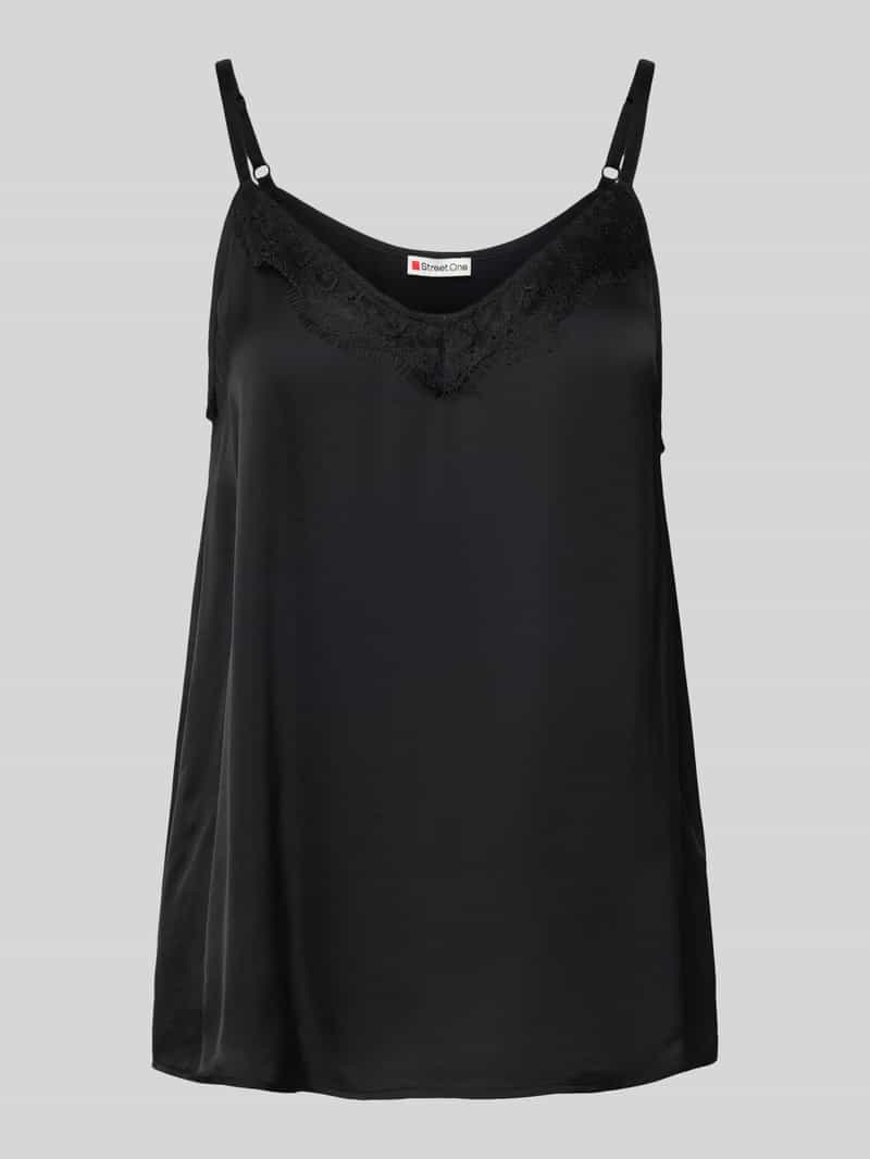 Street One Regular fit blousetop met kant