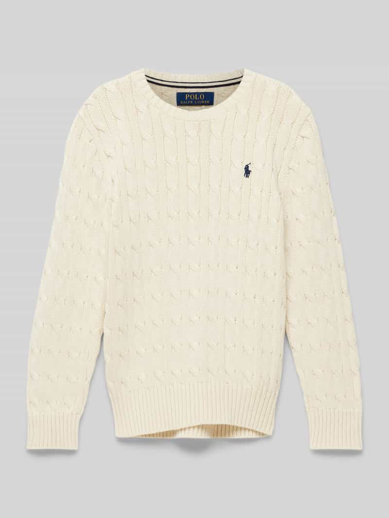 Polo Ralph Lauren Teens Gebreide pullover met kabelpatroon en logostitching
