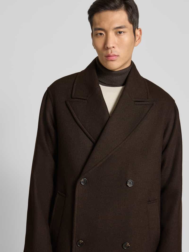 Selected Homme Relaxed fit lange jas van wolmix model 'SIMON'