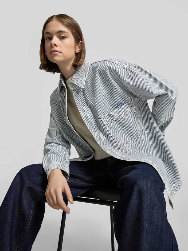 Hugo Blue Relaxed fit overhemdblouse met borstzak model 'Garesa'