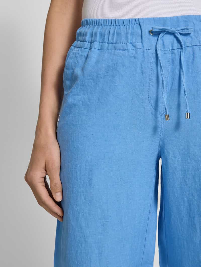 TONI Wide leg linnen broek met verkort model 'PIA'