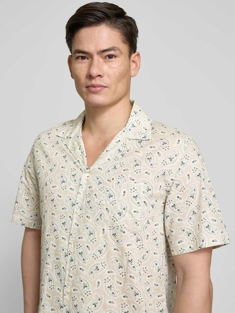 Manuel Ritz Regular fit vrijetijdsoverhemd met resortkraag