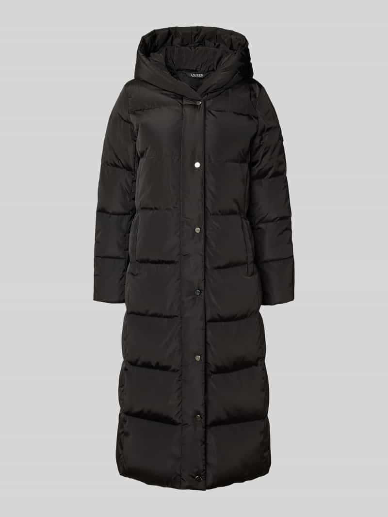 Lauren Ralph Lauren Slim fit gewatteerde lange jas met capuchon