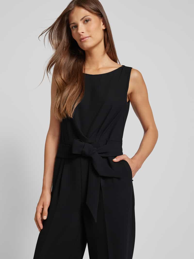 Vera Mont Slim fit jumpsuit met strikceintuur