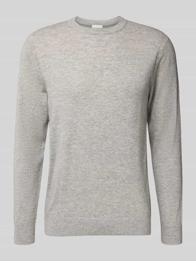 Profuomo Gebreide pullover van wolmix met ronde hals