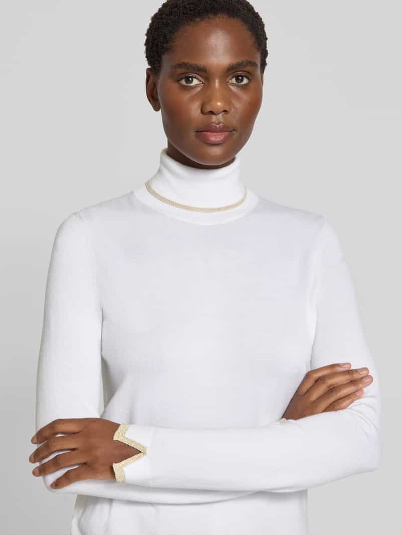 Liu Jo White Gebreide pullover met opstaande kraag