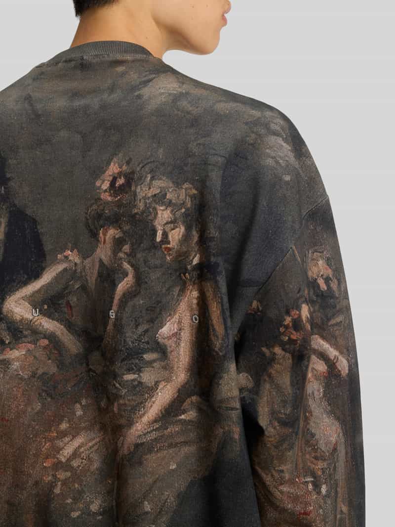 HUGO Oversized sweatshirt met Jean Louis Forain-print model 'DABUSI'