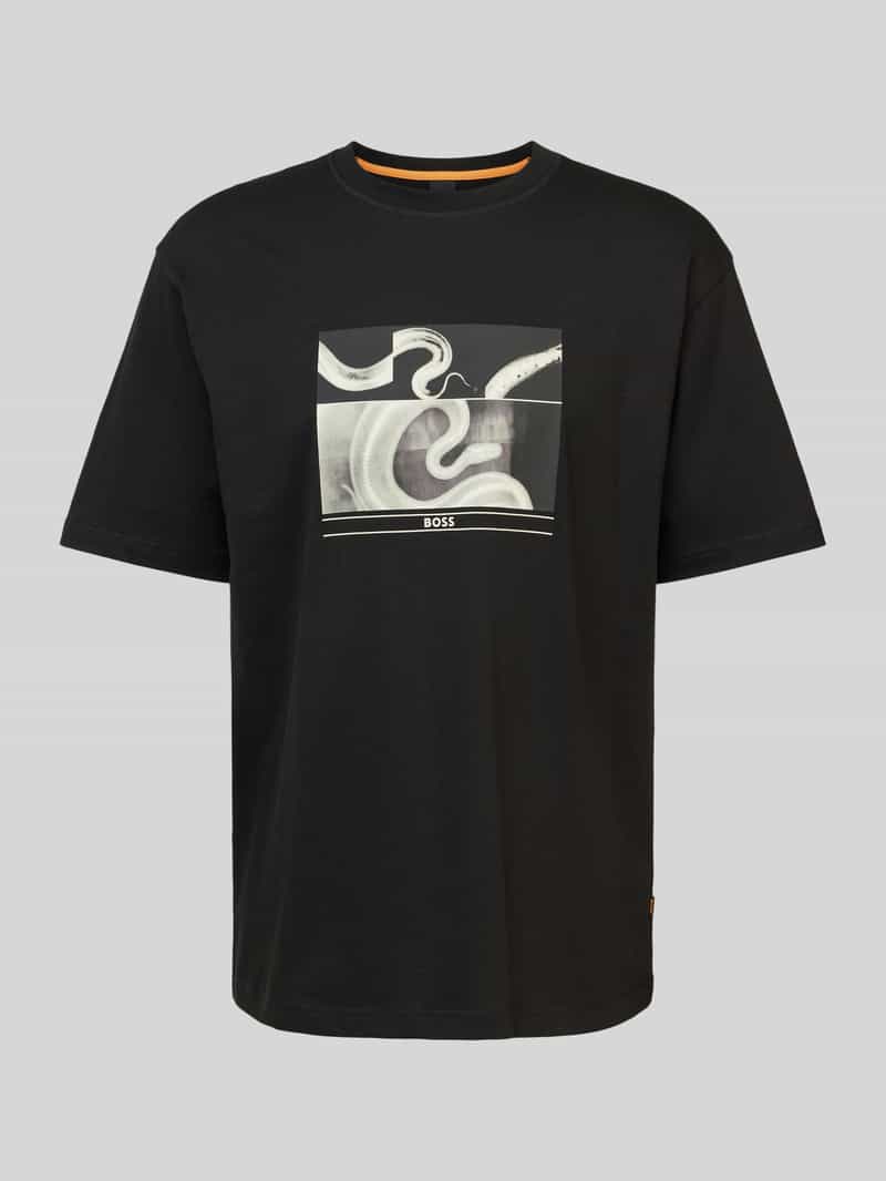 Boss Orange T-shirt met labelprint model 'Barragan'
