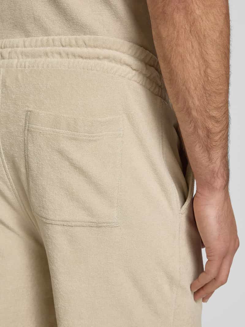 Boss Orange Regular fit sweatshorts met labelstitching model 'doubletowel'