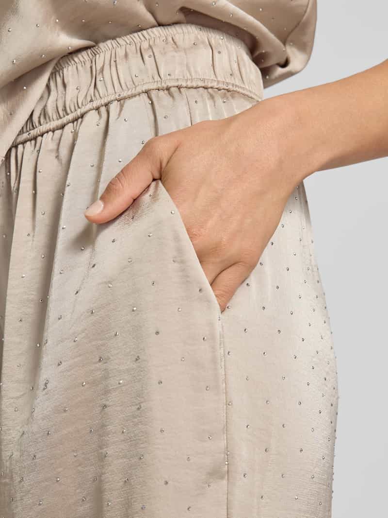 MbyM Broek met wijde pijpen en siersteentjes model 'Asaka'