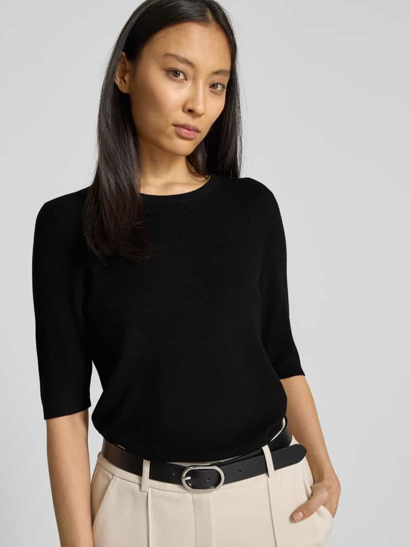 Christian Berg Woman Gebreide pullover met geribde ronde hals