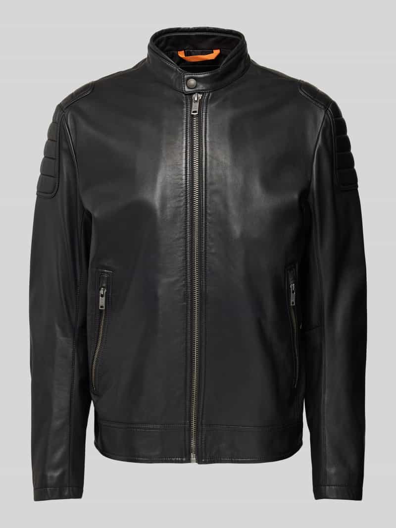 Boss Orange Leren jack met ritszakken model 'Jomoto'