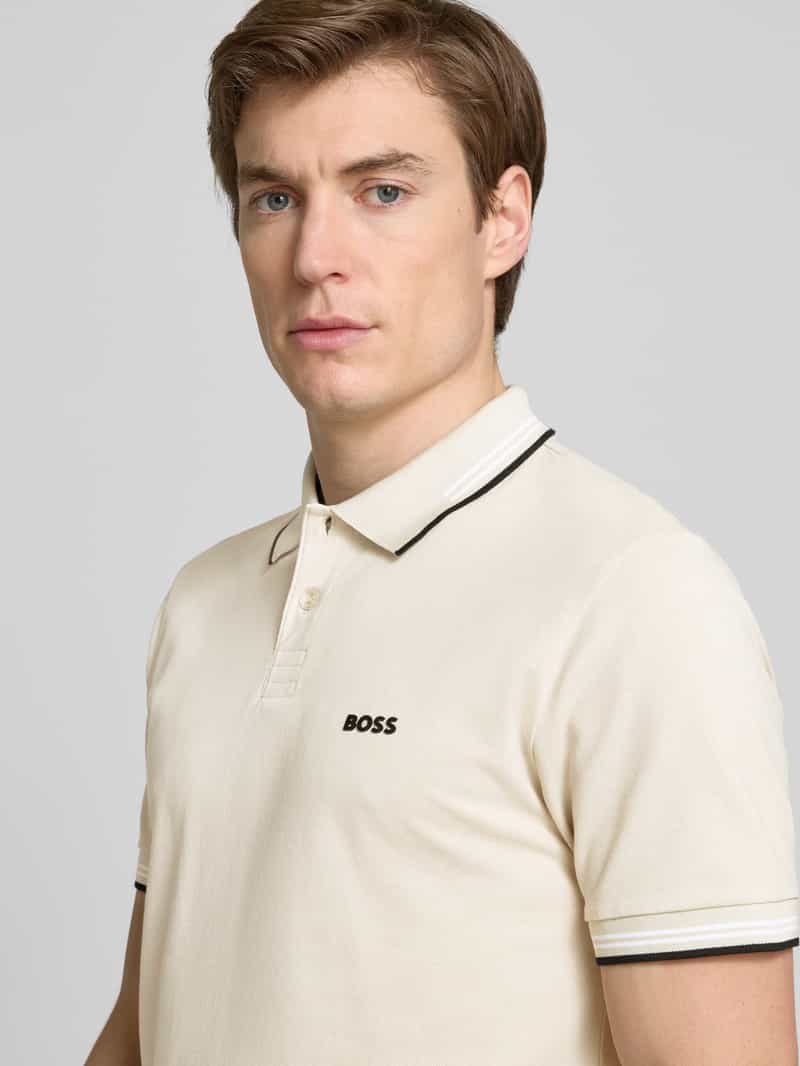 BOSS Green Poloshirt met labeldetail model 'Paul'