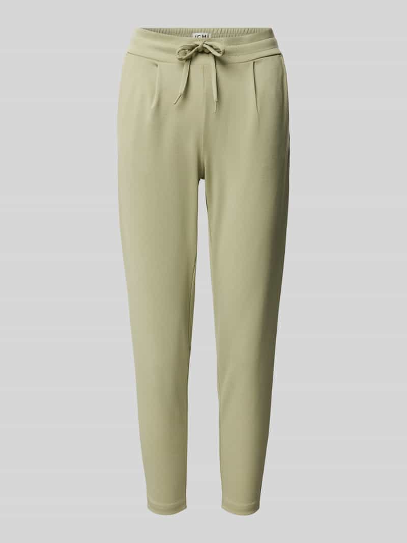 Ichi Slim fit bandplooibroek met verkort model 'KATE'