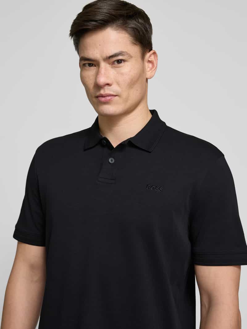 Boss Orange Regular fit poloshirt met labelstitching model 'Interlock'