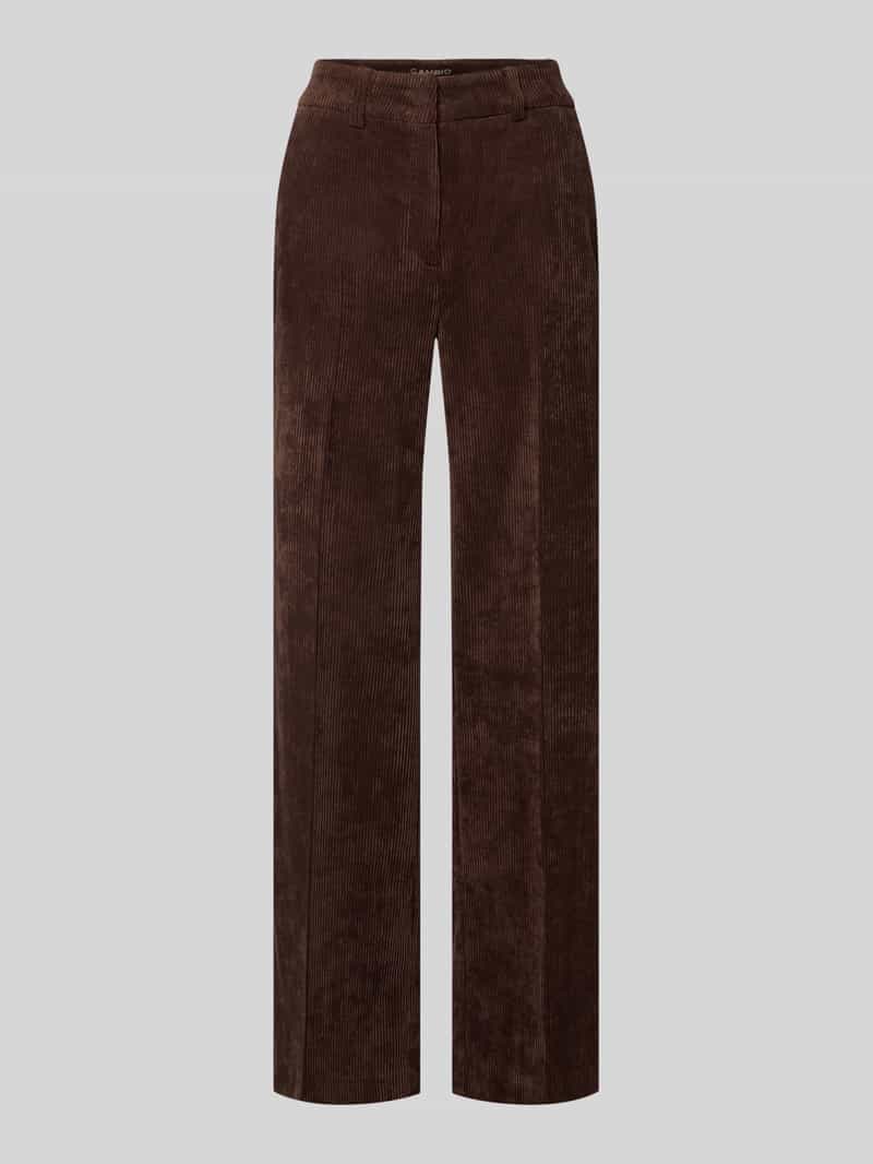 CAMBIO Wide fit corduroy broek met persplooien model 'Amelie'