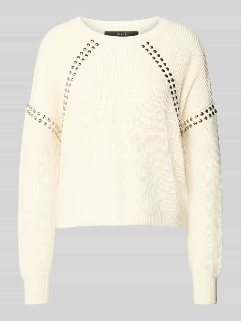Oui Gebreide pullover met studs