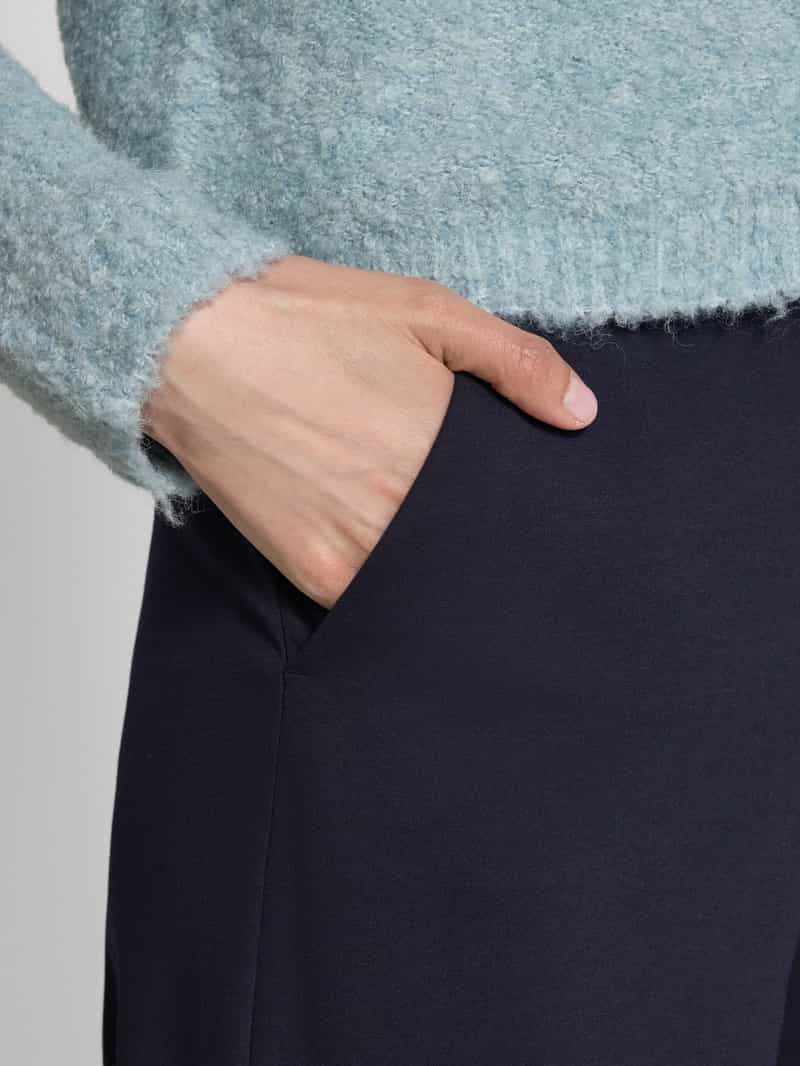 comma Straight leg stoffen broek met riemlussen