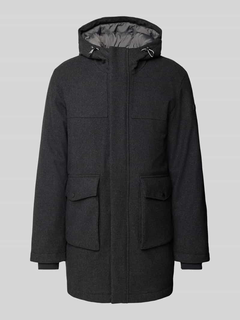 s.Oliver BLACK LABEL Relaxed fit parka van wolmix met capuchon