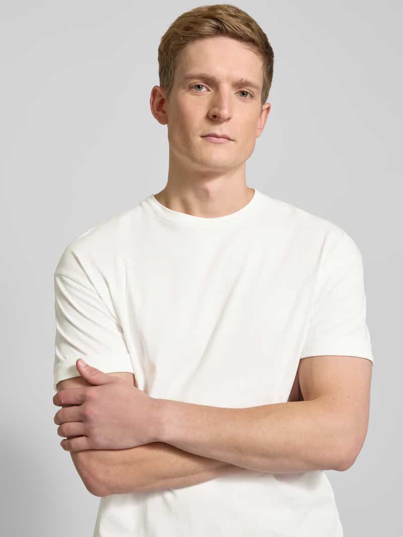 drykorn T-shirt met geribde ronde hals model 'THILO'