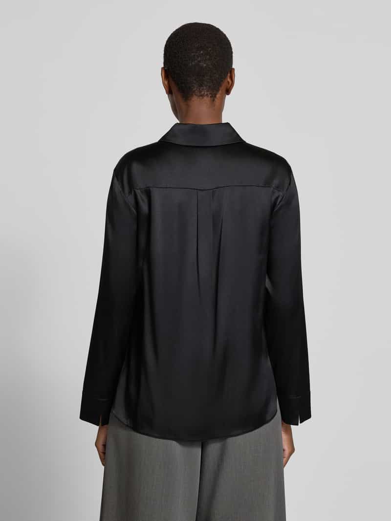 MM by Max Mara Longline blouse met lange mouwen van zijde met labeldetail