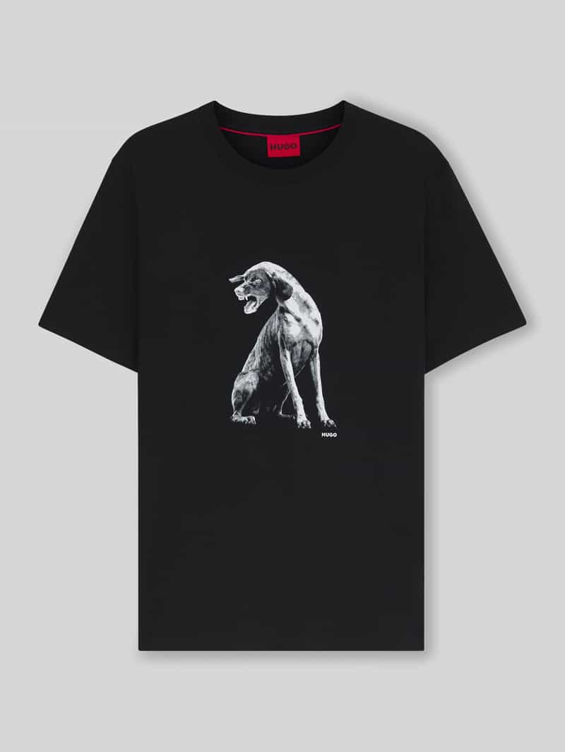 HUGO Regular fit T-shirt van puur katoen