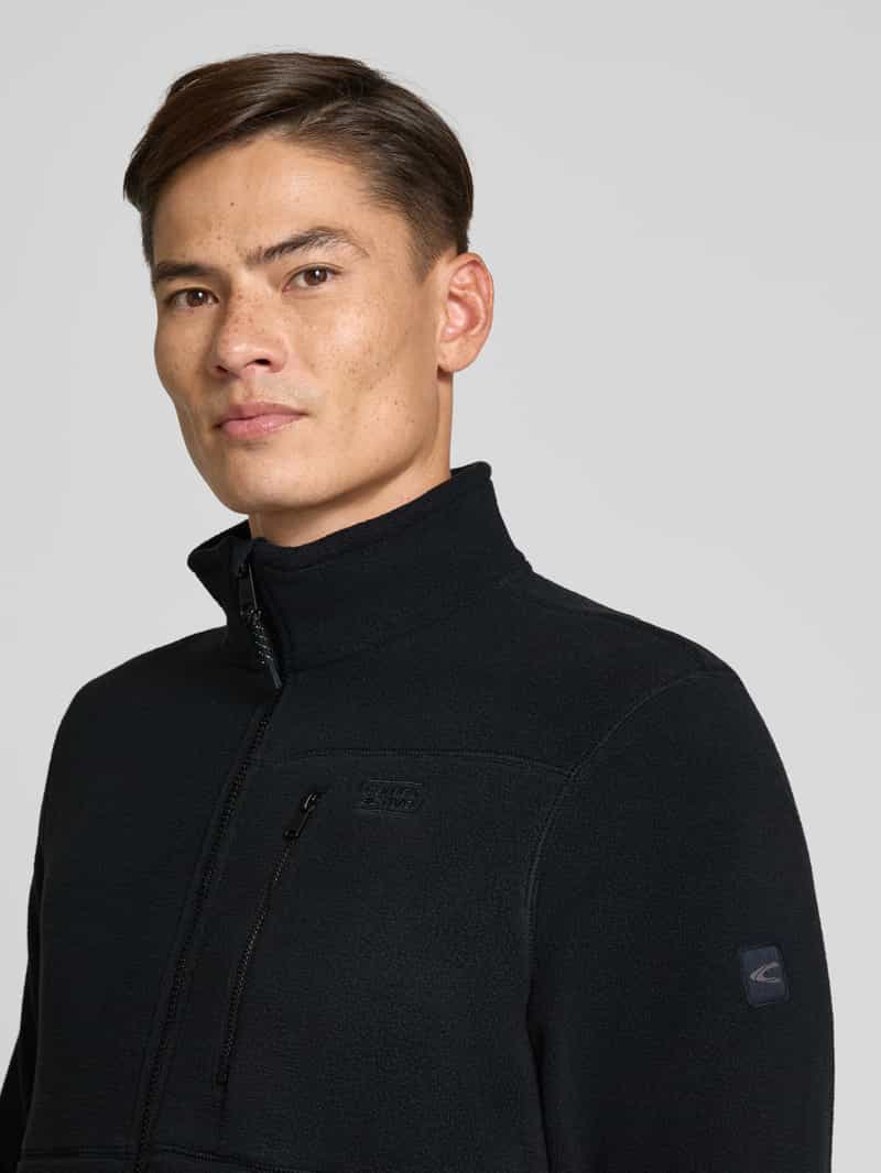 camel active Fleecejack met opstaande kraag en labelstitching