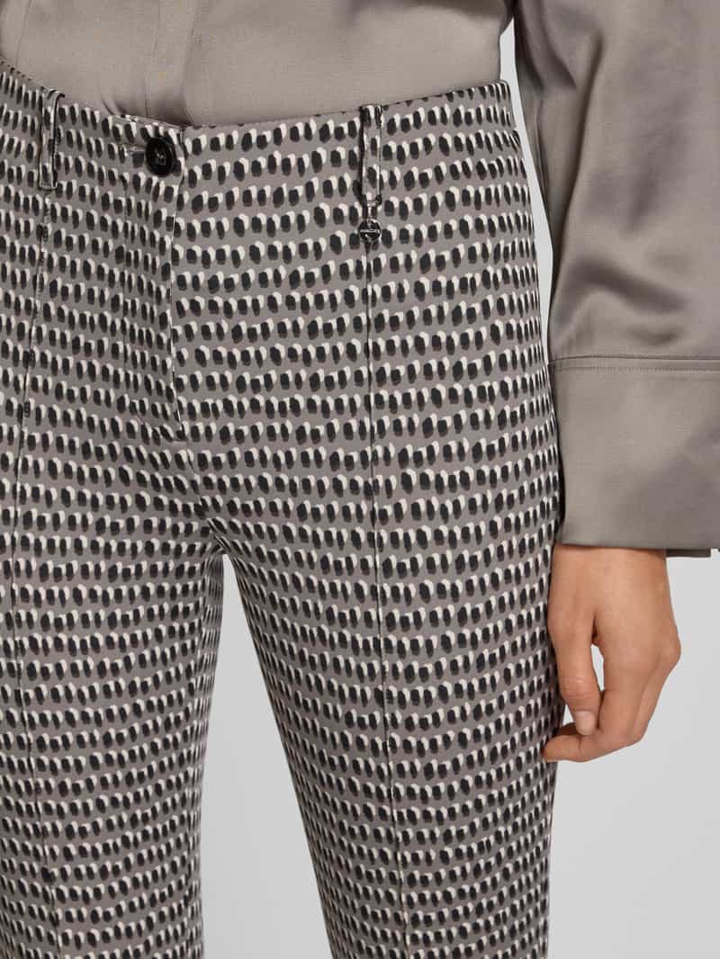 Marc Cain Stoffen broek met knoop- en ritssluiting