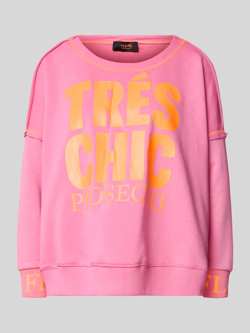 Oversized sweatshirt met ribboorden