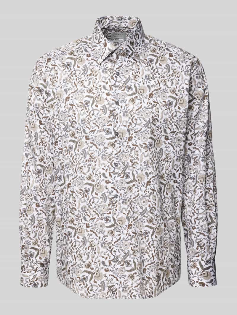 Eterna Comfort fit zakelijk overhemd van katoen met kentkraag