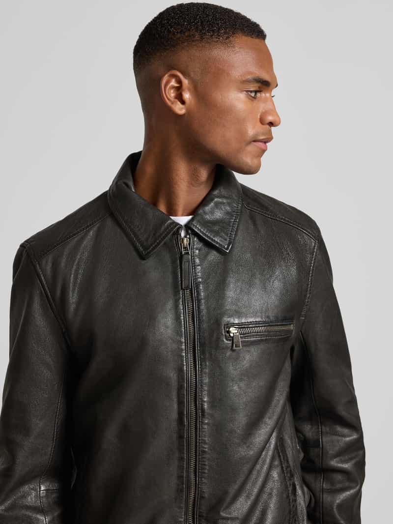 gipsy Leren jack met ritssluiting model 'Vintage Short'