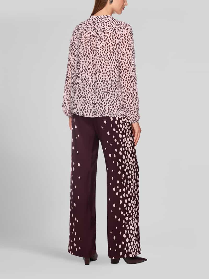 Marc Cain Loose fit blouse van polyester met stippenprint