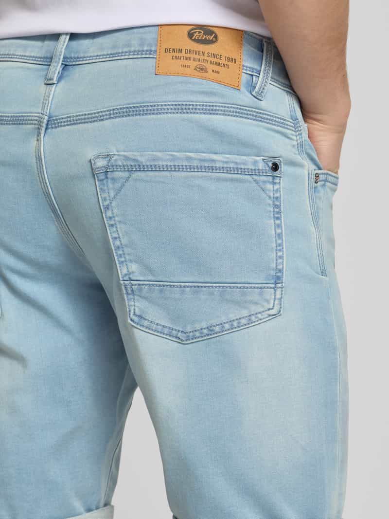 Petrol Korte slim fit jeans in 5-pocketmodel