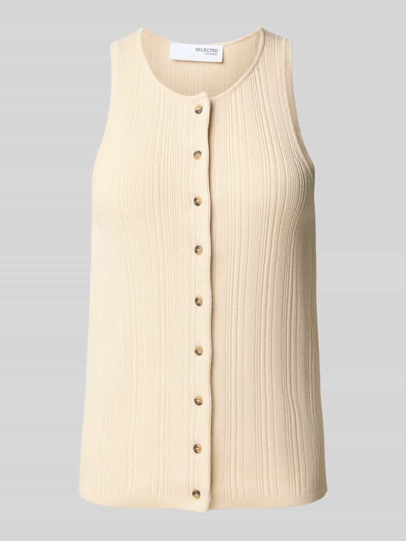 Selected Femme Regular fit gebreide top van viscosemix model 'TRIXIE'