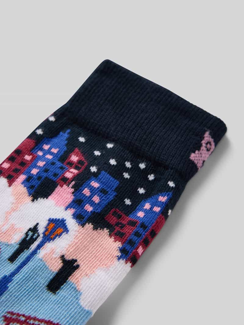 Happy Socks Regular fit sokken met motiefstitching model 'Ice Skating'